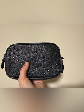 Coach Black Studded Pebbled Leather Crossbody